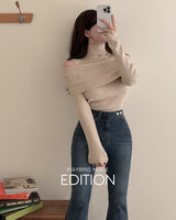 【MADE】Turtleneck off-shoulder knit