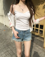 Natural denim shorts