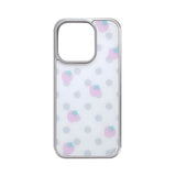 [MADE] STRAWBERRY DOT PHONE CASE (glass silver bumper)