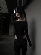 hook deep slit T (2color)