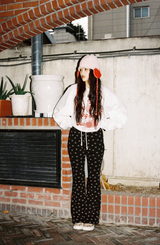 smile winter boot cut pants black
