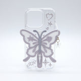 SUN CASE CLEAR  PATCH BUTTERFLY SILVER