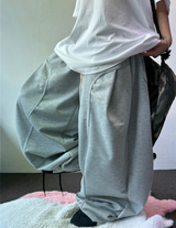 コリアン/ストリング 🤍 フォーマルカーブフロントプレートコットンストリングバルーンパンツ 🤍🩶🤎🖤 - 5 カラーズ