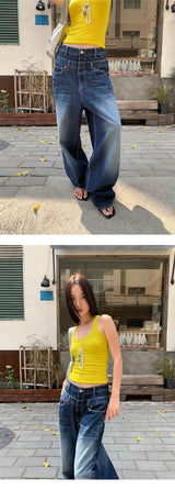Yellow Sense V-neck sleeveless t-shirt