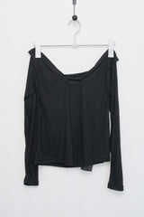 Off-Shoulder Tie Sleeve (Black)