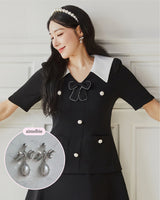 [SNSD Tiffany Earring] Mary Earring - Pearl Version (Silver)