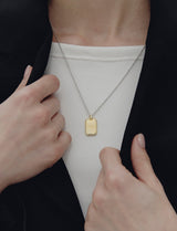 26SS★ [Premium Plating] Volume Square AB TAG Necklace