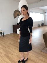 FOLD MIDI SKIRT