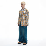 Washed Painted Check Shirt - YELLOW