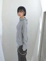 highneck loose waffle hood