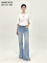 2ND REORDER EMBROIDERED FLARE JEANS code 25101