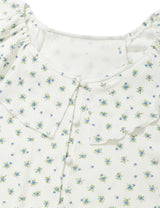 RUFFLE FLOWER BLOUSE(WHITE)