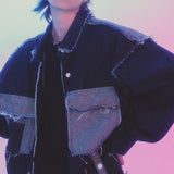 グランジデニムシャツ_ブルー