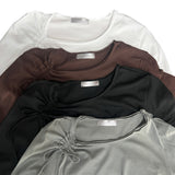 Cloud Draw Deck Shirring Team Long Sleeve T-Shirt (4 Colors)