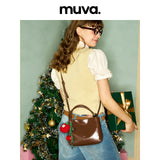 muva.エレガント コンパクト ハンドバッグ オータム ウィンター ミニトート 2WAYバッグ