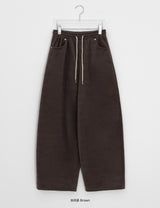 [unisex] Hillo Check Fleece Balloon Wide Brushed Pants