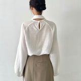 Scarf Collar Blouse -2colors