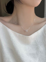 [silver 925] double heart necklace
