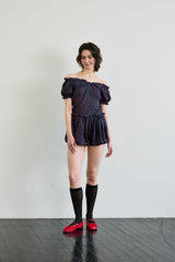 MINI HEART TWO WAY BLOUSE / NAVY