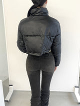 バックルレザーショートパッディングジャンパー