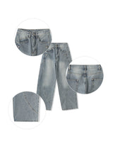 wave washed denim pants(4colors)