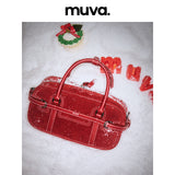 muva. Cowhide‑Velvet Boston Bag, Shoulder & Cross‑body Women’s Purse, 2025 New for Autumn‑Winter Daily Commute, New Arrival Nov 7