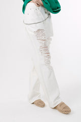 DAMAGED JEANS_WHITE