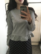 フリルロングスリーブTシャツ