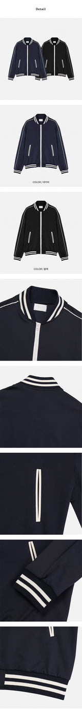 [UNISEX] パイピングクロップ2ウェイブルゾン (2color)
