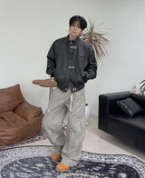 Arc line curved cotton pants