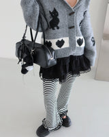 Nyangdeng's nose-dishon tteokbokki knit cardigan