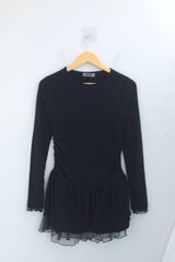 chiffon ruffle line dress