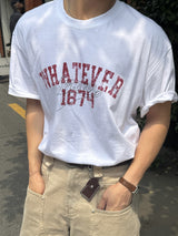 Whatever レタリングショートスリーブTシャツ