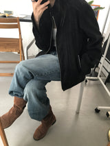 スエードハリントンジャケット