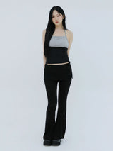 スリム バンディング ブーツカットパンツ(BLACK)