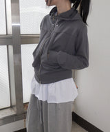 stud hood zip-up
