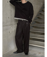[Unisex] クロップレイヤードラウンドニット(3color)