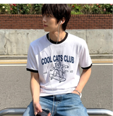エッセンシャルスタンダード半袖リンガーTシャツ Cool Cats Club ホワイト