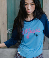 VINTAGE MUSIC RAGLAN TEE(CV2GFFT551A)