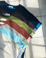 ハロムコントラストロールアップ半袖Tシャツ