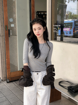 ベーシック コットン 七分袖Tシャツ (5color)