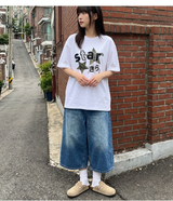 オーバーフィット クルーネック キラ スター ショートスリーブ Tシャツ ホワイト