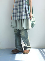 pastel checkered cotton dress