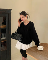 [MADE] Silhouette, summer V-neck loose fit knit