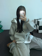 SHEEP FLEECE🐑PIGMENT STRAP RIVET BALLOON LONG PANTS💙🩶🤍3COLOR