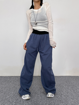 (UNISEX) ダブルラインストリング ワイド ルーズフィット フリース トレーニングパンツ - 6 COLOR