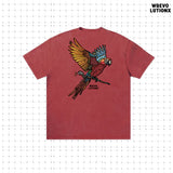 レインフォレストローズレッドデニムウォッシュドTシャツ  (Colorful Macaw)