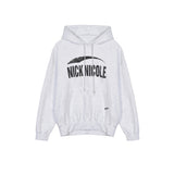 NICOLE CRACK BIG LOGO HOODY_MELANGE BLACK
