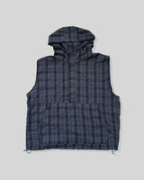 Crinkle Check Hooded Anorak Vest