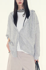 Bettie sheer button up hoodie